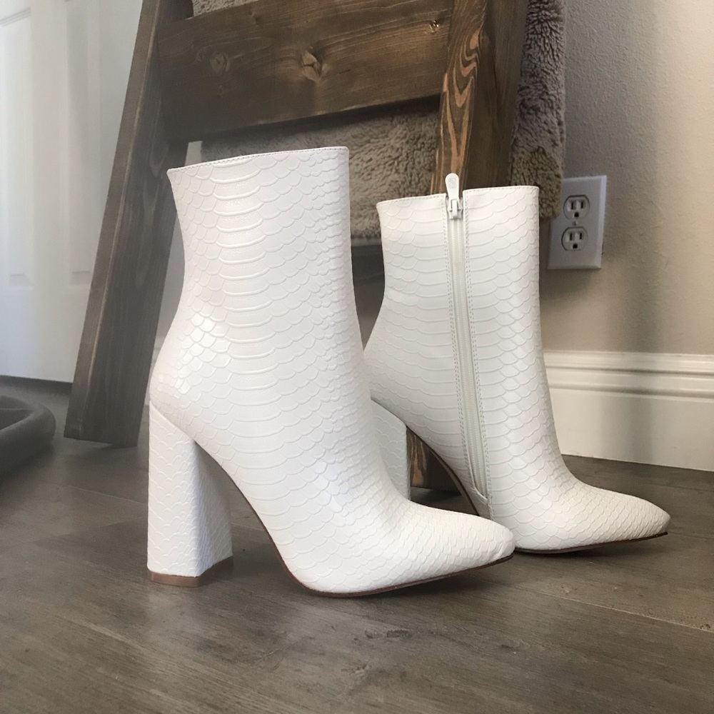 Snakeskin Ankle Booties
